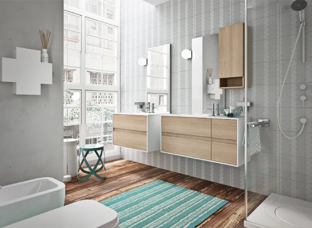 Mobile Bagno in Rovere e Laccato Opaco